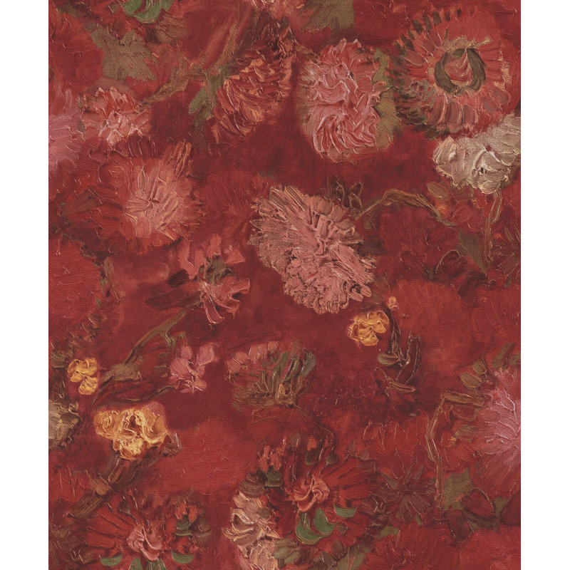 Alcott Hill Parlington Van Gogh Oil Painted Flowers 33 L X 21 W