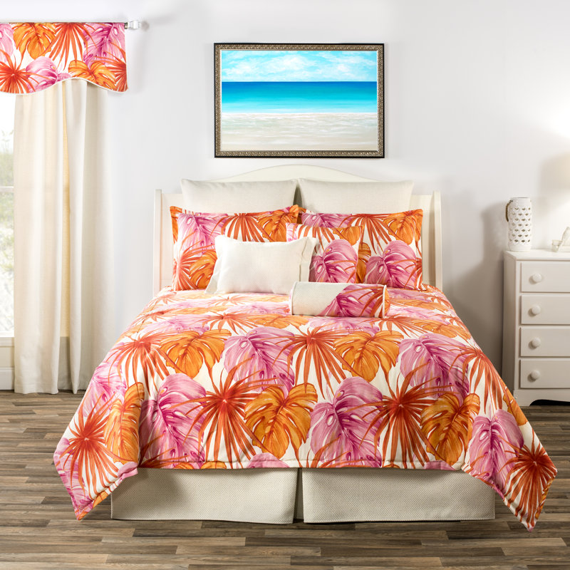 Bay Isle Home Dorfman South Beach Tropical Leaves Duvet Cover Set