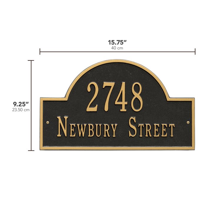all metal handcrafted The Abigail Reflective Address / House Sign black 
