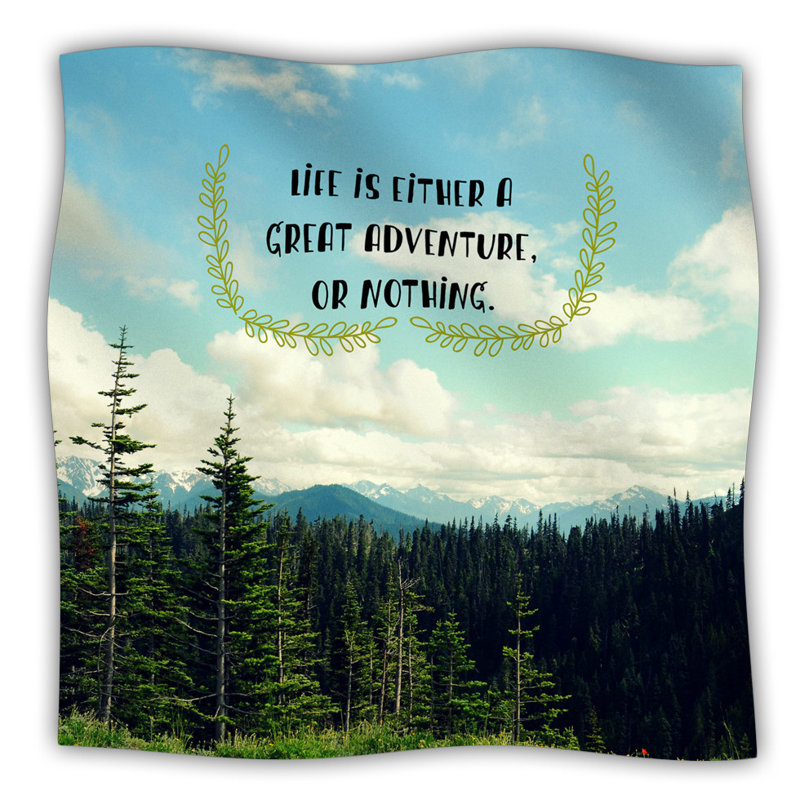80 x 60 Fleece Blanket Kess InHouse Robin Dickinson Adventure Green Black Photography Throw