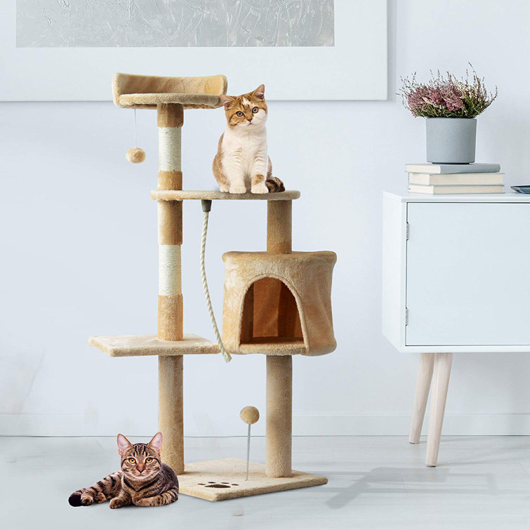 Tucker Murphy Pet Baber 45 Plush Sturdy Interactive Cat Condo Reviews Wayfair