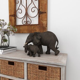NEW Relaxing Hand Painted African Jungle Baby Elephant Palm Tree Table Fountain