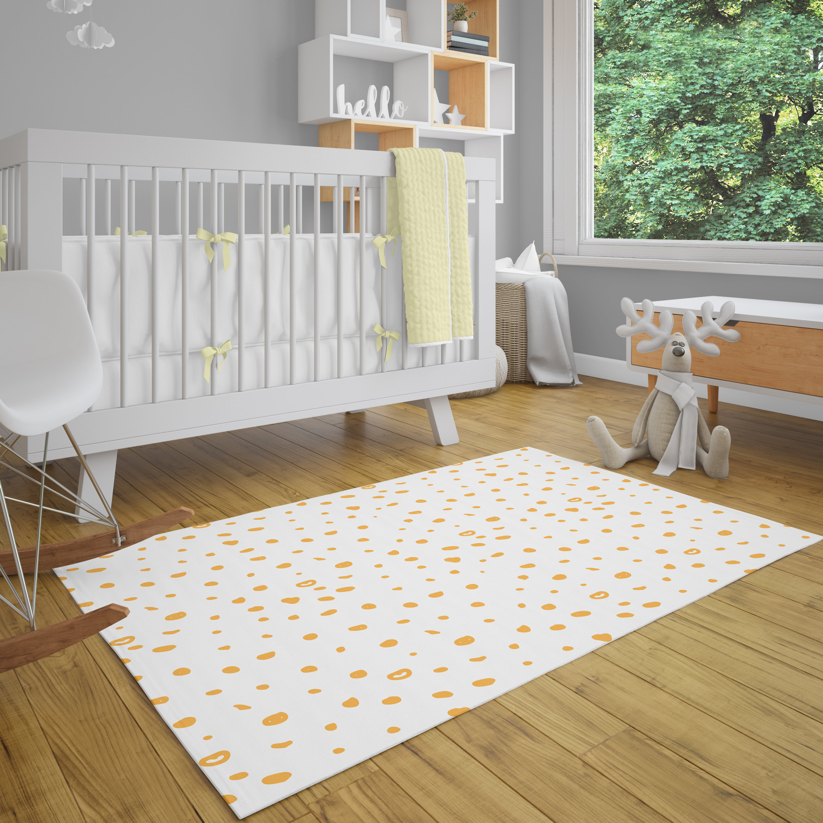 orange nursery rug