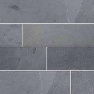 Montauk 12'' x 12'' Slate Field Tile in Black/Gray