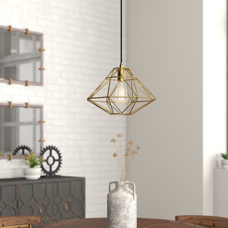 Williston Forge Joycelyn 1 Light Unique Statement Geometric Pendant Reviews Wayfair