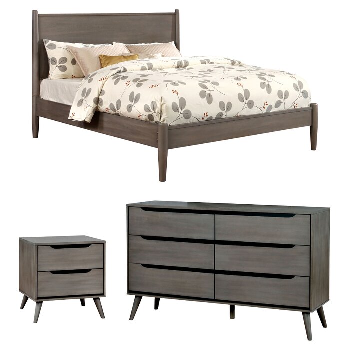 Mason Mid Century Modern Platform Configurable Bedroom Set