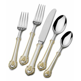 4 Soup Spoons ETERNAL GOLD Lenox Korea 18/10 Stainless Steel Flatware 