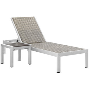 Coline Contemporary Outdoor Patio 2 Piece Single Chaise And Table Set by Orren Ellis Wonderful