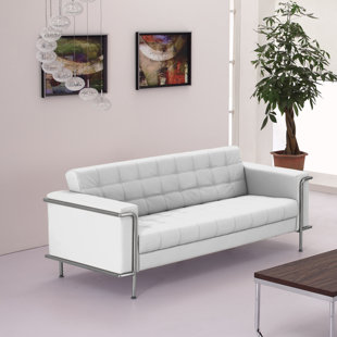 baby blue leather sofa