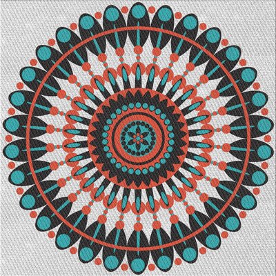 Abstract Machiine Made Power Loom Wool and Polyester Aqua Blue/Gray/Orange Area Rug East Urban Home Rug Size: Square 5'