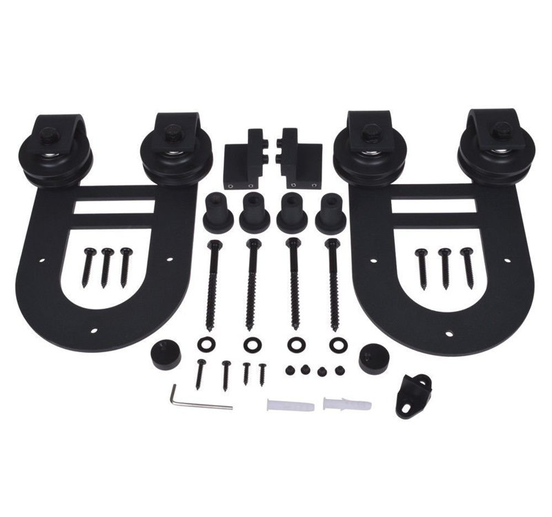 TMS European Antique Horseshoe Style Standard Single Track Sliding Barn Door Hardware Kit | Wayfair