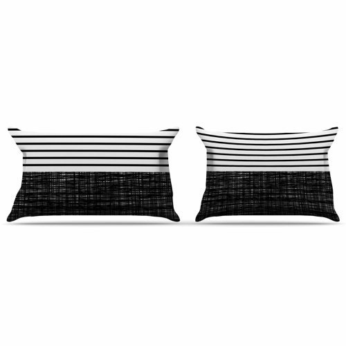 East Urban Home Platno With Black Stripes By Trebam Pillow Sham