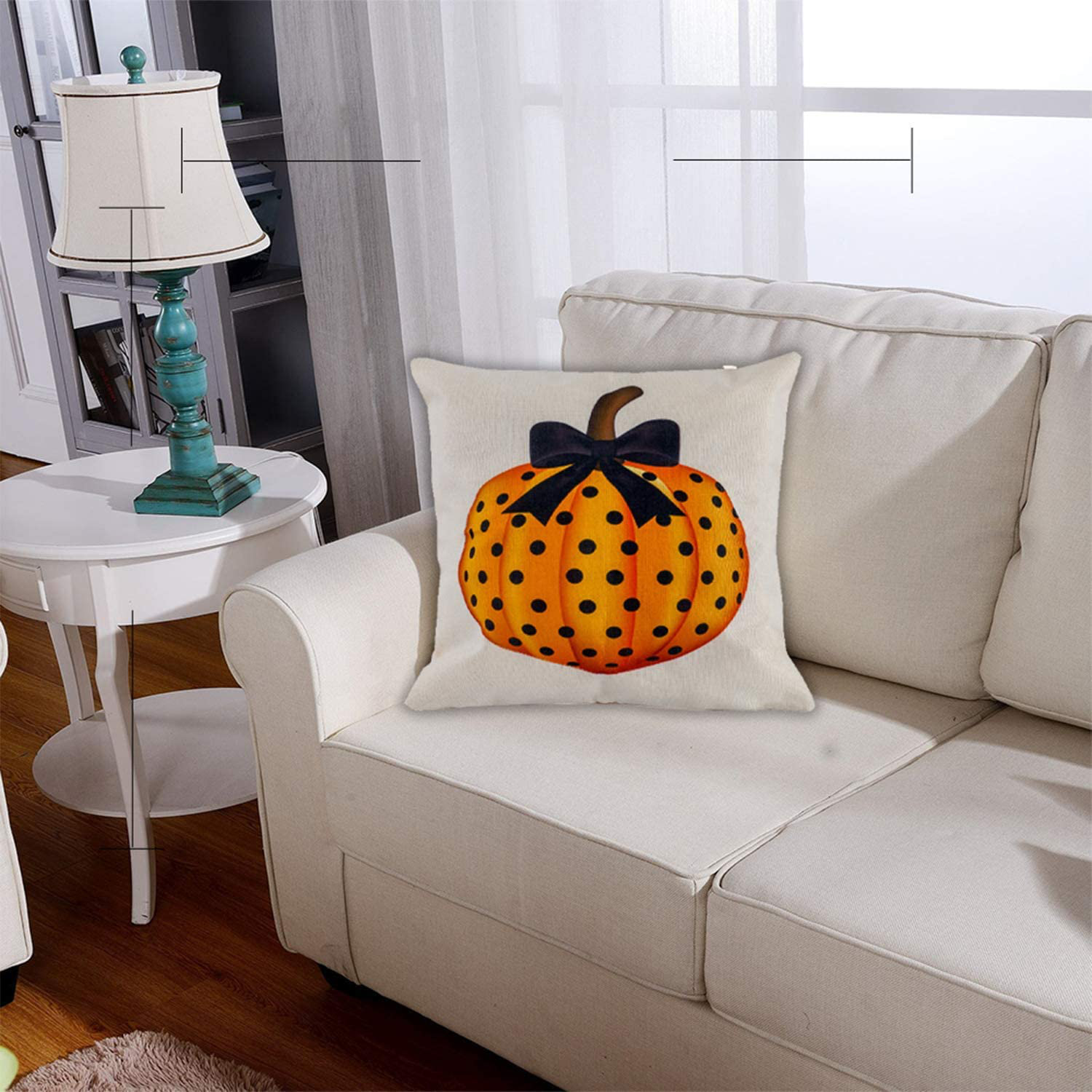 18' Halloween Pumpkin Linen Pillow Case Sofa Waist Cushion Covers Home Decor_US 