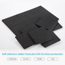 2/4/6 Pcs Black Self-Adhesive Non-slip Furniture Pads Foam Rubber Feet Mat Floor 