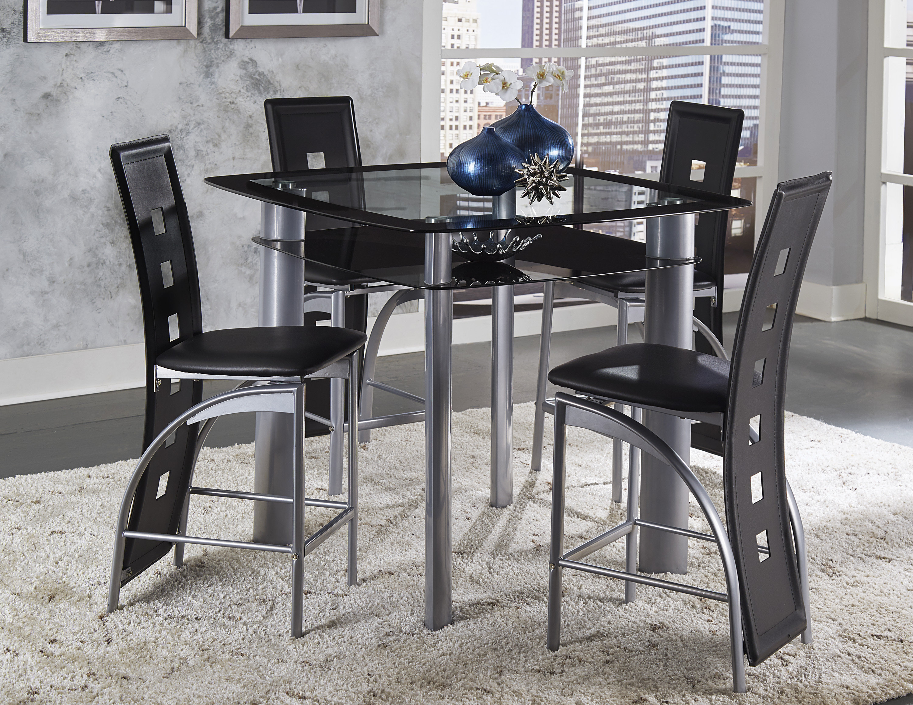 5 Piece Round Pub Table Set - Cramco Inc Milano W2466 539 Contemporary 5 Piece Counter Height Table And Chair Set With Slate Accents And Glass Top Nassau Furniture And Mattress Pub Table And Stool Sets : We did not find results for: