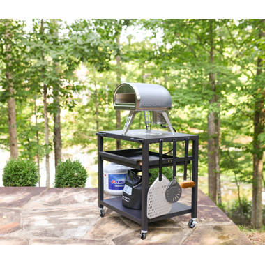 Smokeless BBQ Oven Set for Party CSA Approved Outdoor Pizza Oven with 2 Foldable Shelves and Wheels Camping or Spring Hiking（Propane Tank is excluded） Vicluke Propane Gas Pizza Oven 