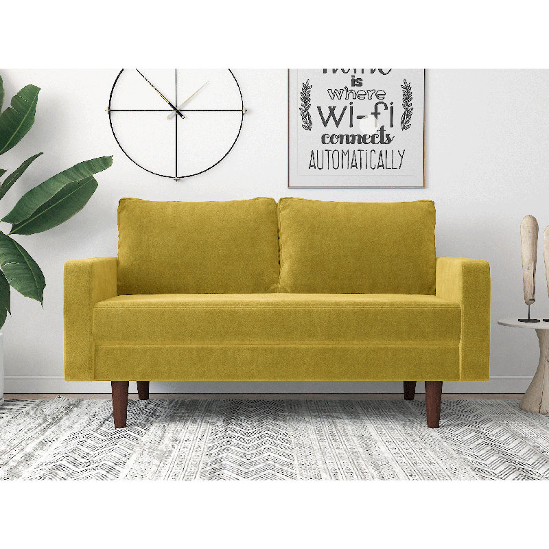 Brayden Studio Dowland Velvet 57 8 Square Arm Loveseat Reviews Wayfair