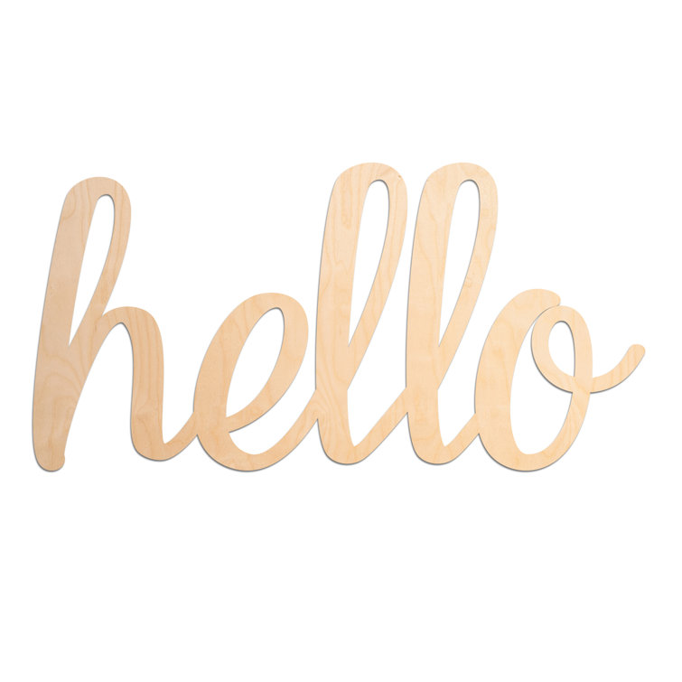 Ivy Bronx Huge Cursive Word Hello Wall Decor Reviews Wayfair Ca