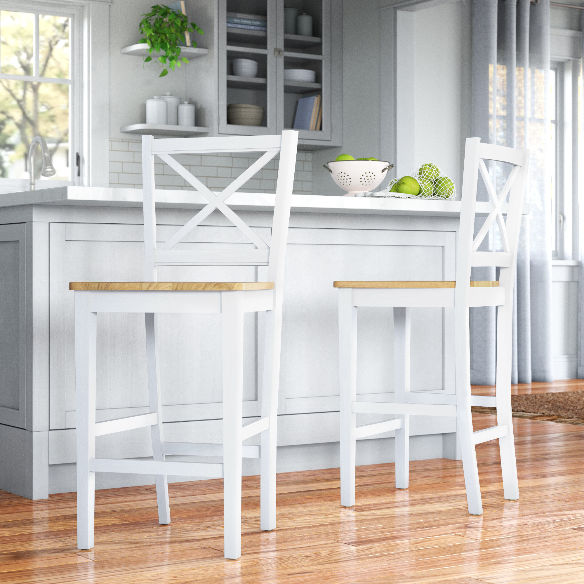 white counter stools wood