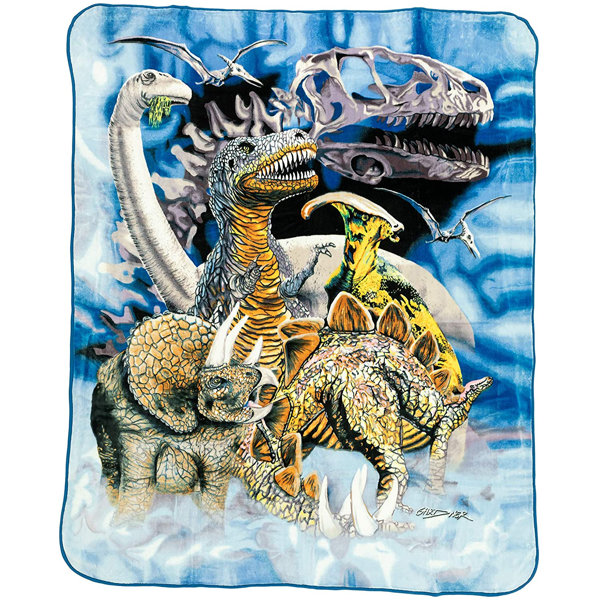 Funny Friendly Dinosaurs in Cartoon Style and Landscape Trees and Mountain 60 x 80 Cozy Plush for Indoor and Outdoor Use Ambesonne Dinosaur Soft Flannel Fleece Throw Blanket Multicolor 