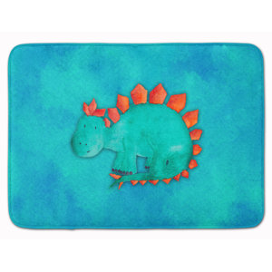 Wren Stegosaurus Watercolor Memory Foam Bath Rug