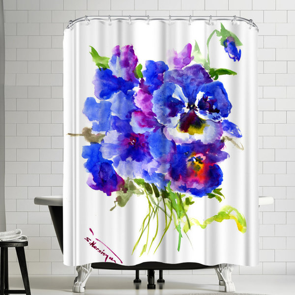 East Urban Home Suren Nersisyan Pansies Single Shower Curtain Wayfair