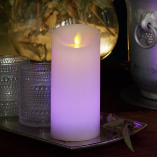 Luminara Outdoor Flameless Candle Plastic Finish Unscented Moving Wick w/ Timer 