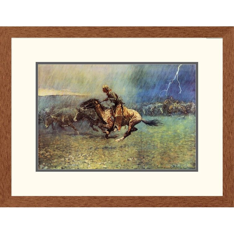 The Stampede  by Frederic Remington   Paper Print Repro 
