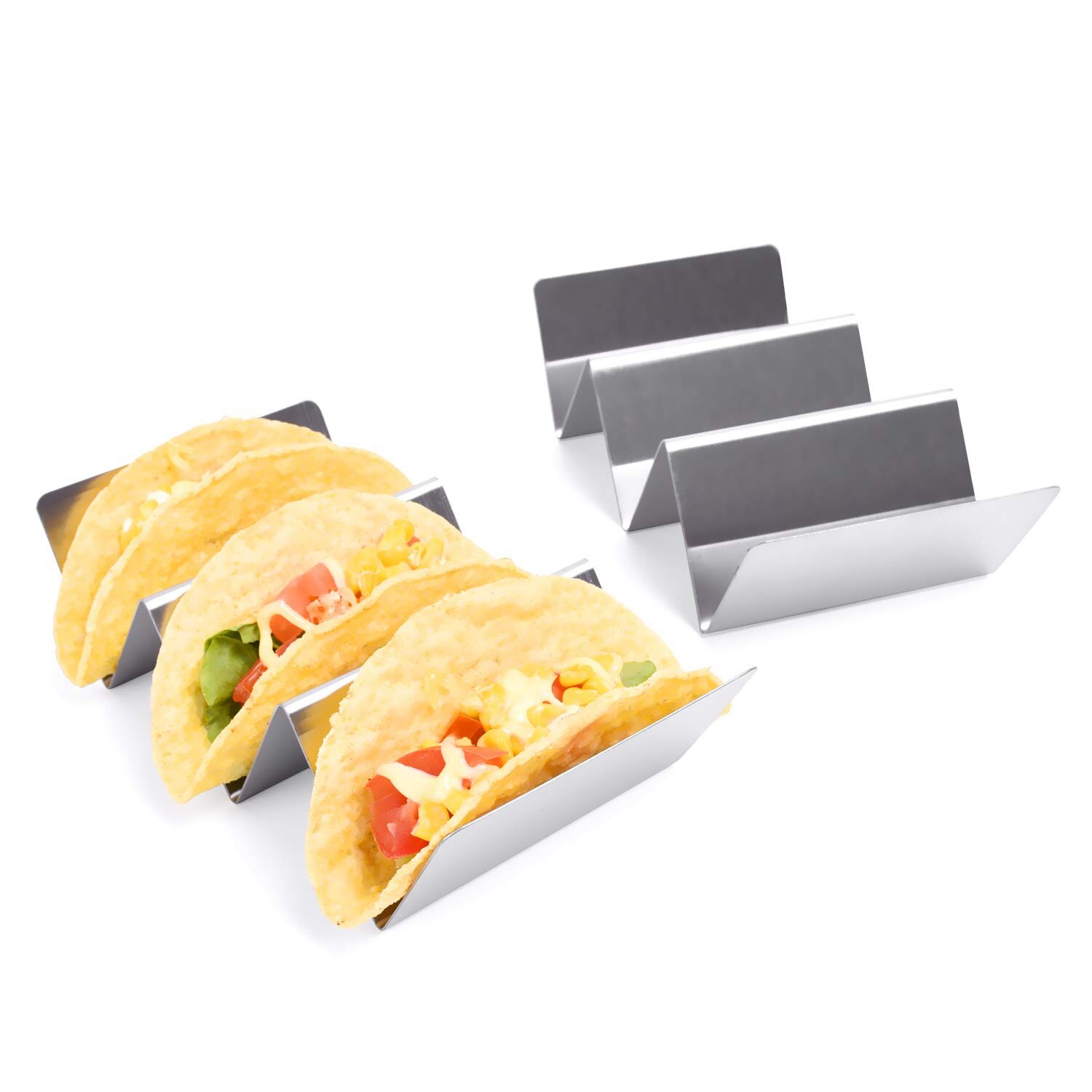 4 Pack Stainless Steel Taco Holder Stand Safe Rack Tray for Dishwasher Oven Save 
