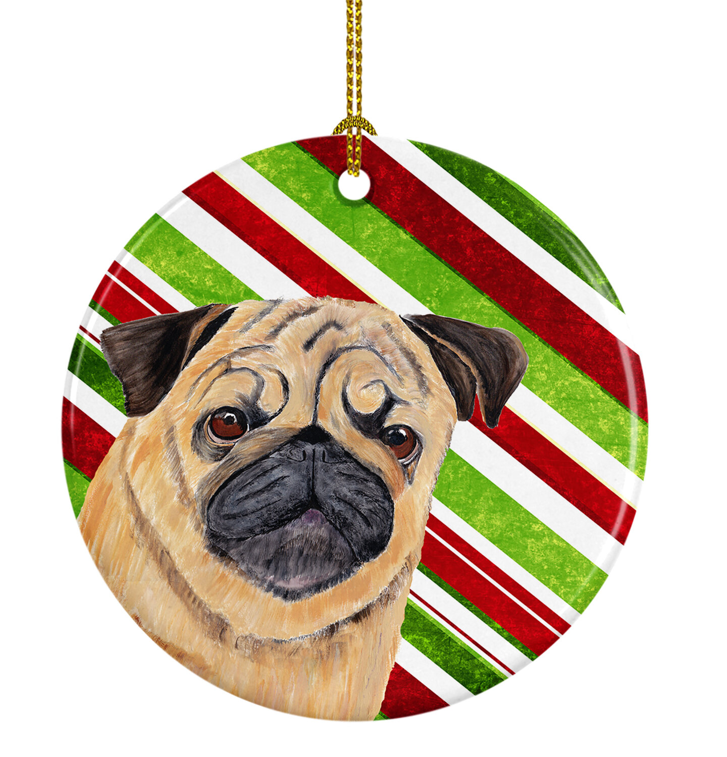 The Holiday Aisle® Pug Holiday Christmas Ceramic Hanging Figurine ...