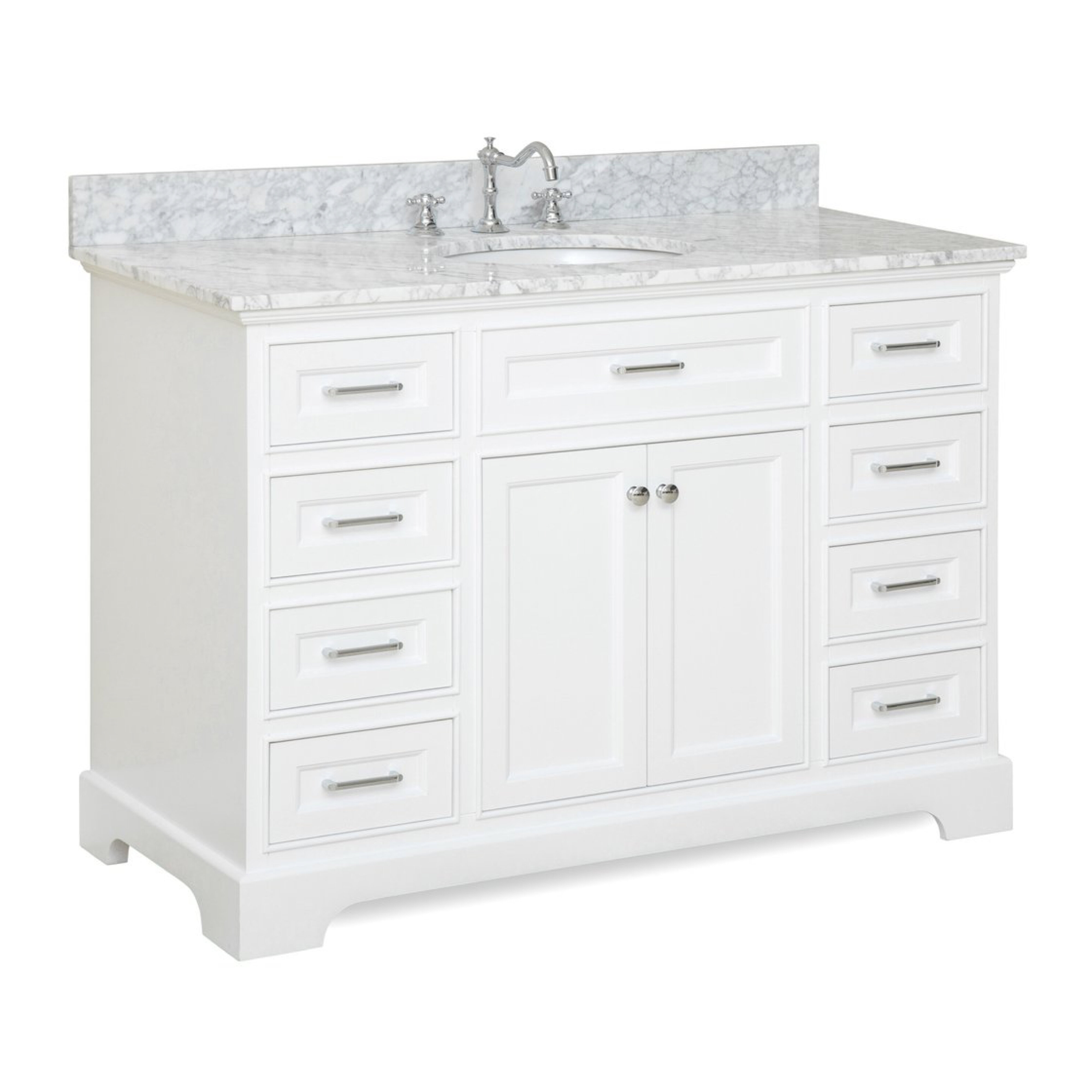 Carrara Chocolate Includes Chocolate Cabinet With Authentic Italian Carrara Marble Countertop And White Ceramic Sink Paige 48 Inch Bathroom Vanity Bathroom Fixtures Tools Home Improvement Brilliantpala Org