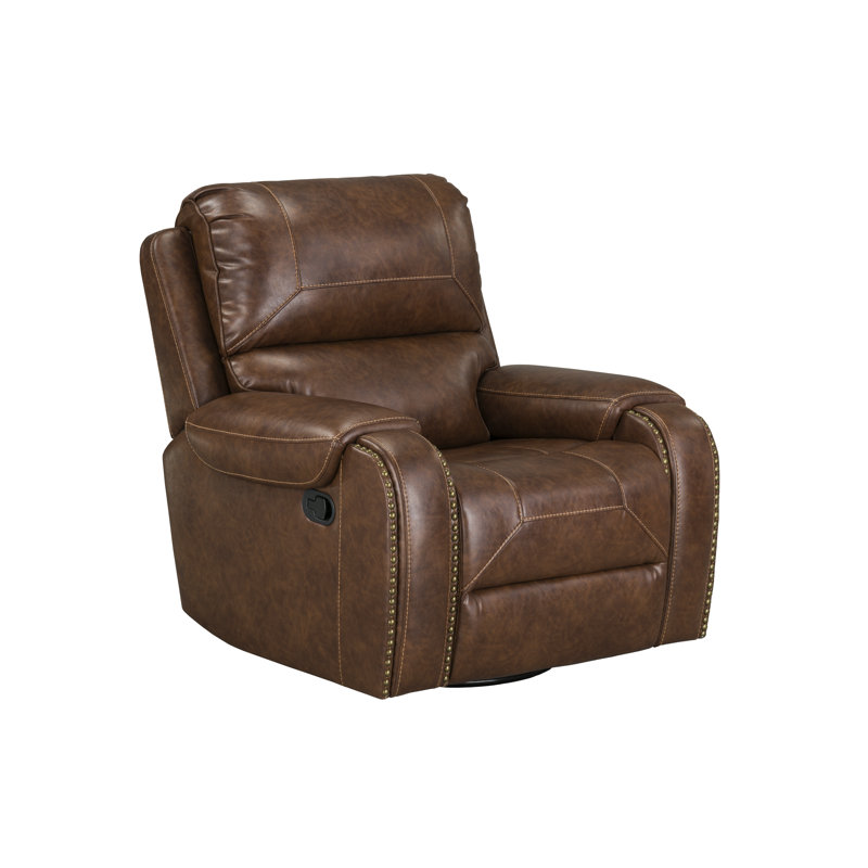 faux leather swivel rocker recliner