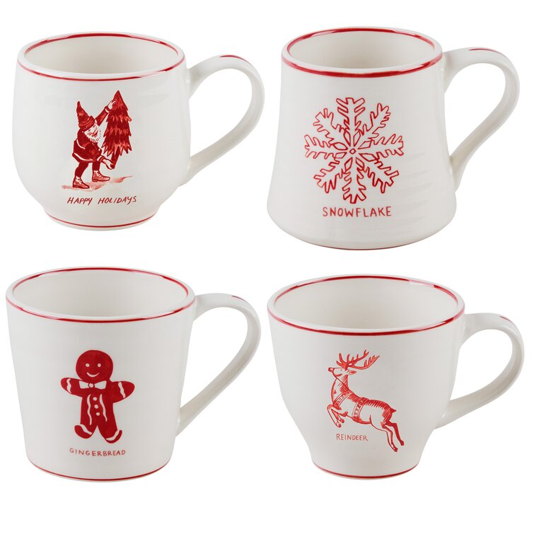 Molly Hatch Holiday Mugs 4 Piece Coffee Mug Set & Reviews | Wayfair.ca