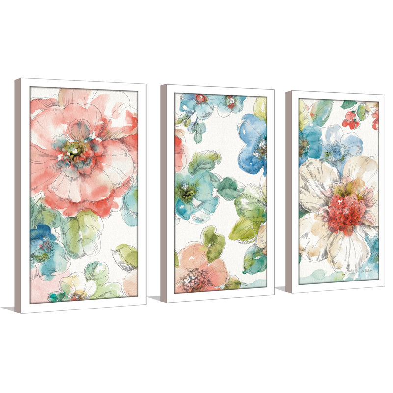 August Grove Summer Bloom I Framed Acrylic Painting Print Multi