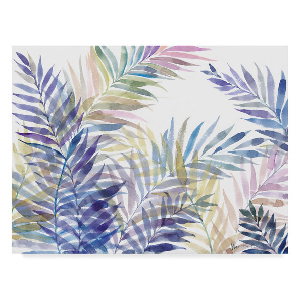 Bay Isle Home Tropical Leaves Acrylic Painting Print On Wrapped