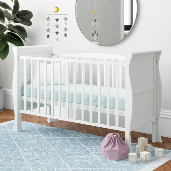 grey sleigh cot bed with mattress