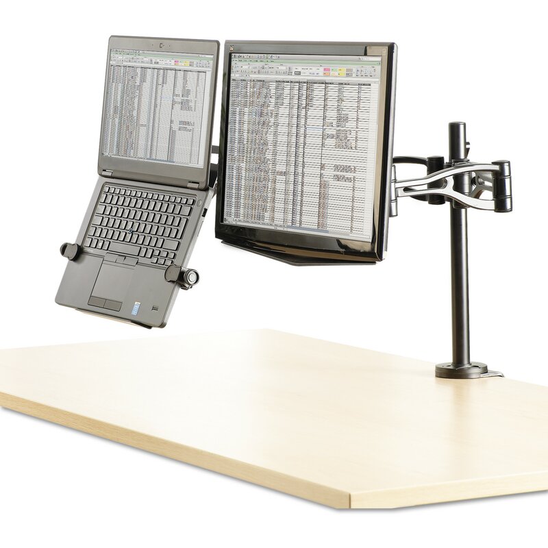 Fellowes Manufacturing Desk Mount Dual Monitor Arm Height