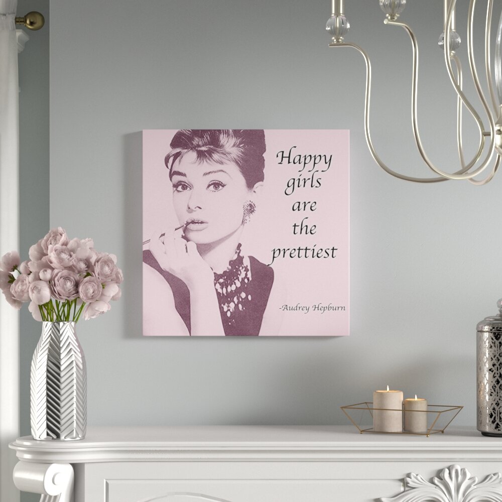 House Of Hampton Audrey Hepburn Quote Picture Frame Graphic Art On Canvas Reviews Wayfair