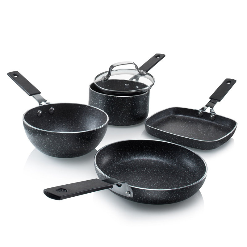 Granitestone Granite Stone Stackable Space Saving 5 Piece Aluminum Non Stick Mini Cookware Set Reviews Wayfair