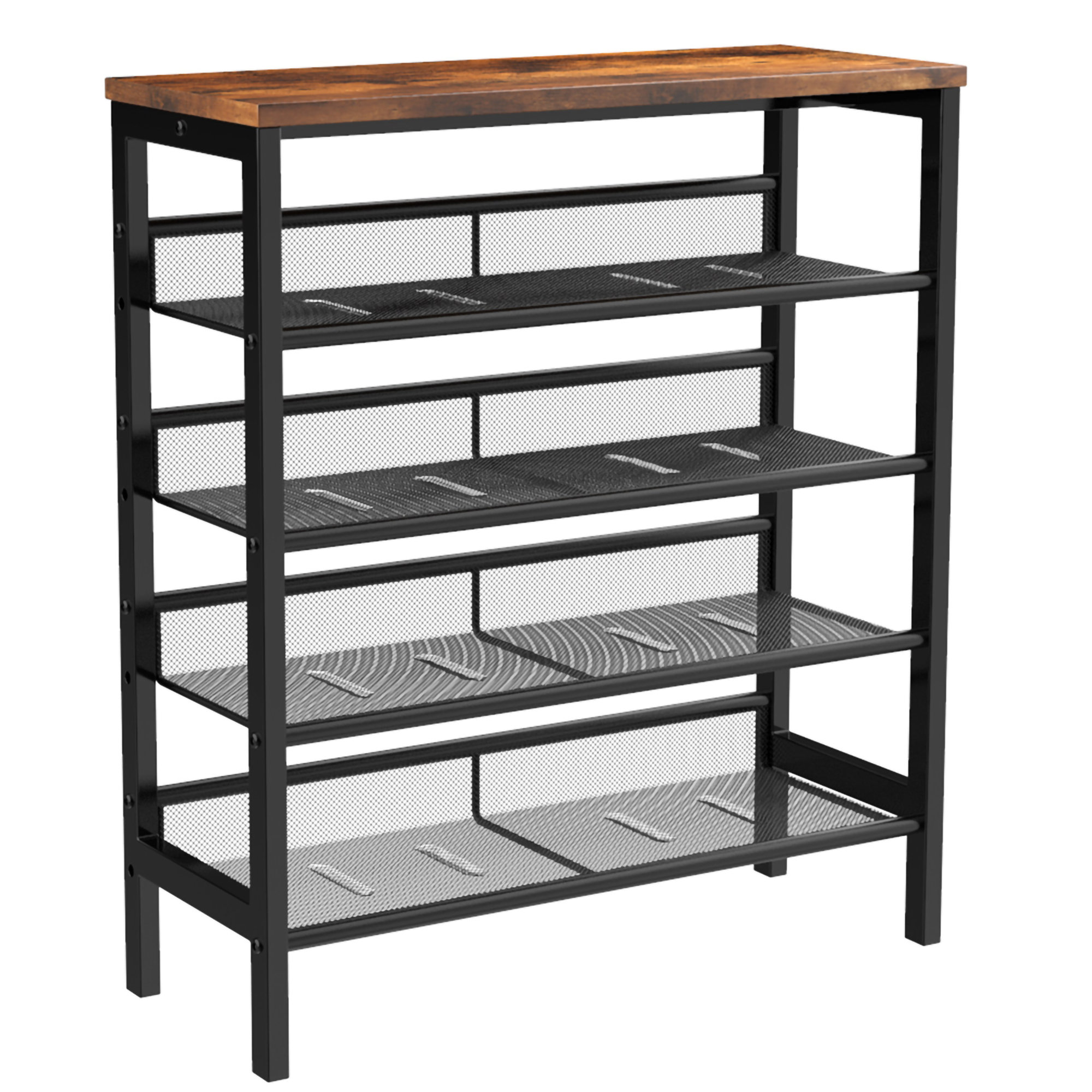 17 Stories Industrial Rustic 12 Pair Shoe Rack & Reviews | Wayfair