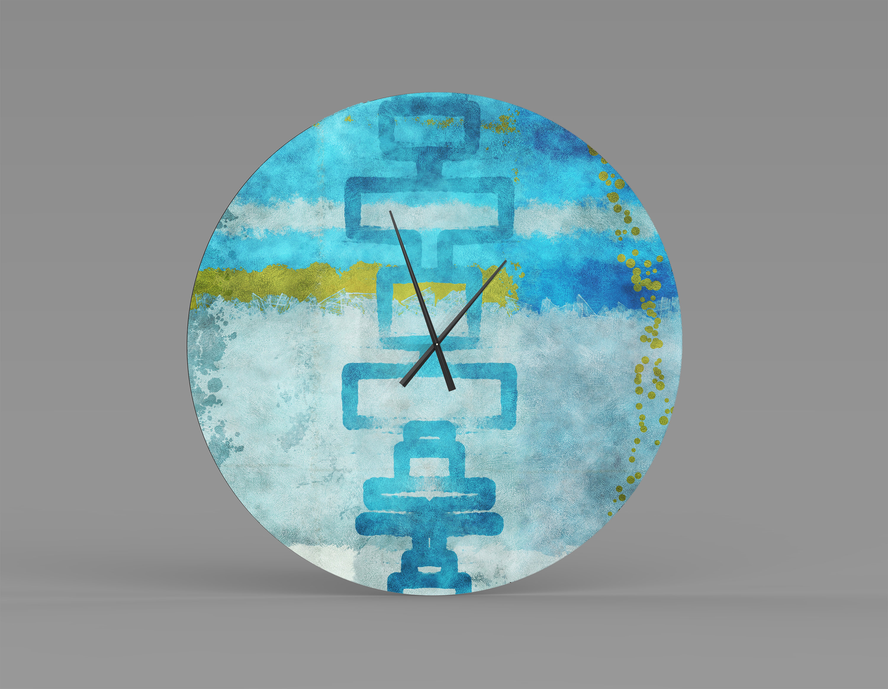 East Urban Home Oversized Futuristic Vibrant Abstract Metal Wall Clock Wayfair