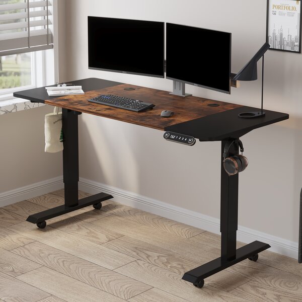 Adjustable Height Home Office Sit And Stand Mobile Laptop PC Table Computer Desk 