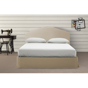 gehobene panel bett mit leder