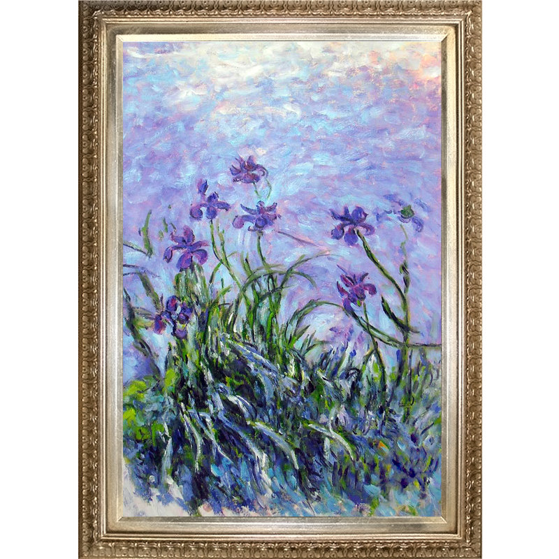 Tori Home Lilac Irises By Claude Monet Framed Painting On Canvas