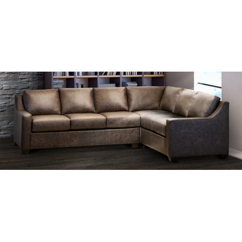 Ebern Designs Made In Usa Sandler Distressed Brown Top Grain