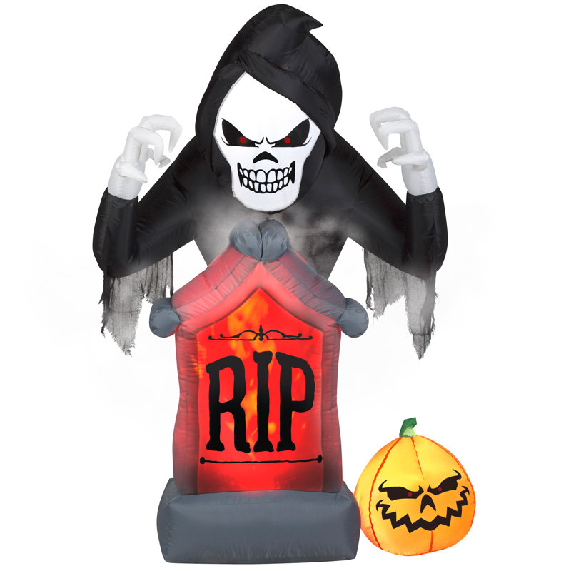 The Holiday Aisle Animated Projection Airblown Fog Effect Fire And Ice Shaking Reaper Inflatable Reviews Wayfair