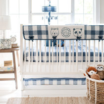 pink buffalo check crib bedding
