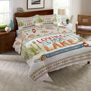 Luxury 4 Piece Bedding Set California King,Pine Tree Paddle Nautical,Duvet//Comforter//Quilt Cover Set with Bed Sheet Pillow Shams for Kids//Teens//Adults//School,Life is Better at The Lake