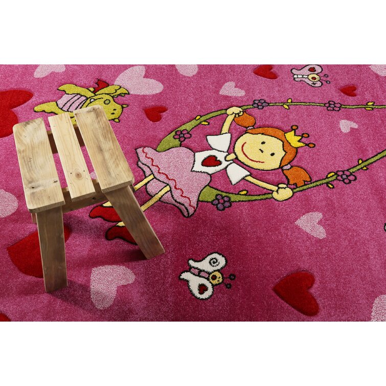 Sigikid I Moderner Kurzflor Kinderteppich 133 x 200 cm, Pink Rosa Kinderzimmer für Mädchen I Pinky Queeny I SK-22428-055 I