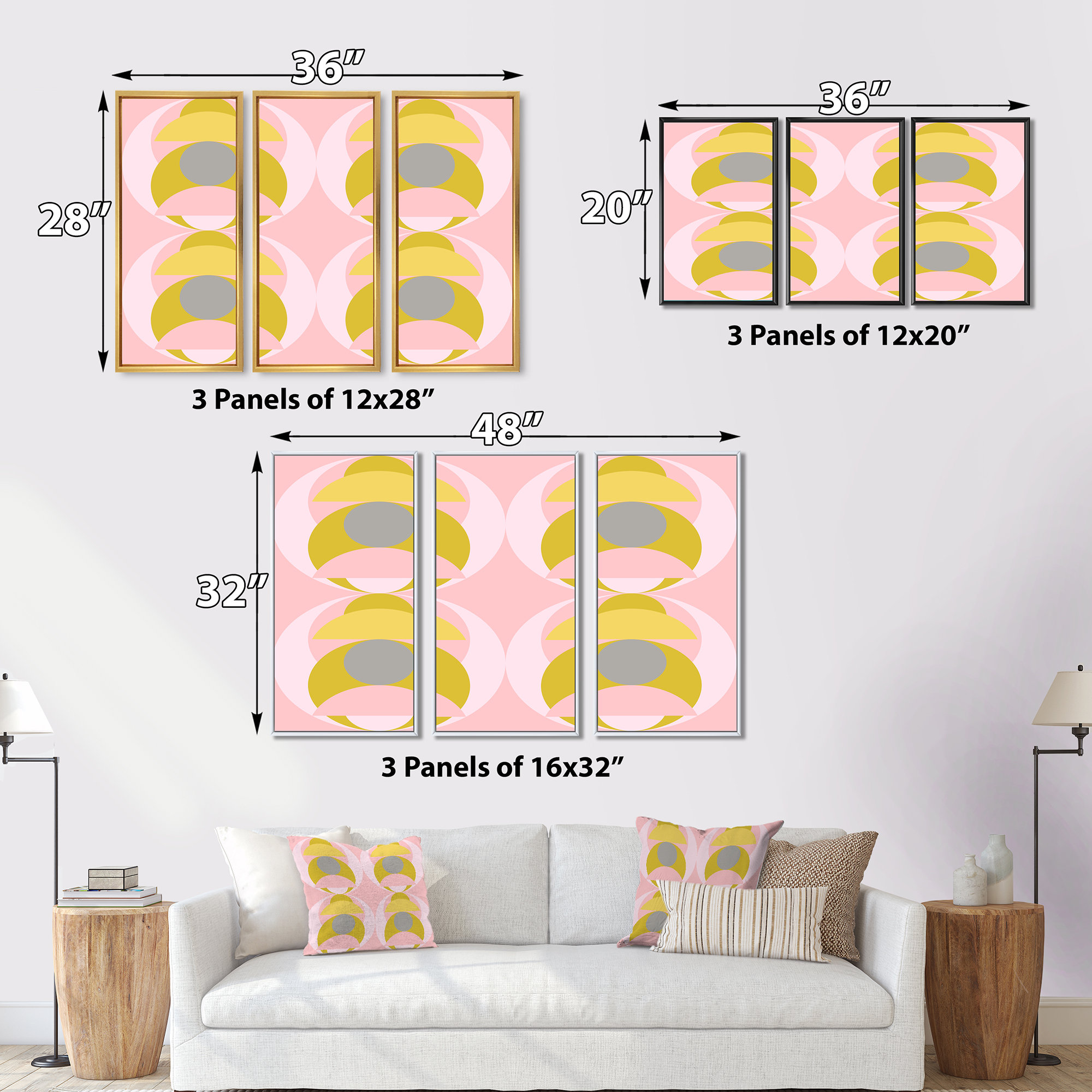 George Oliver Retro Pastel Circular Pattern IV - 3 Piece on | Wayfair